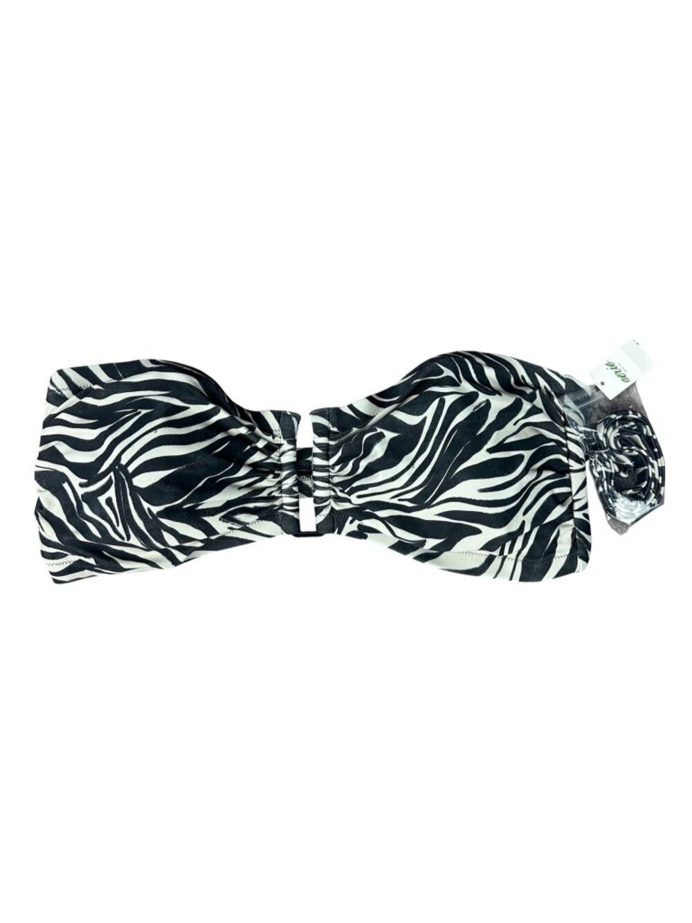 NWT Aerie Real Good Zebra Print Bandeau Bikini Top Size XL with Straps